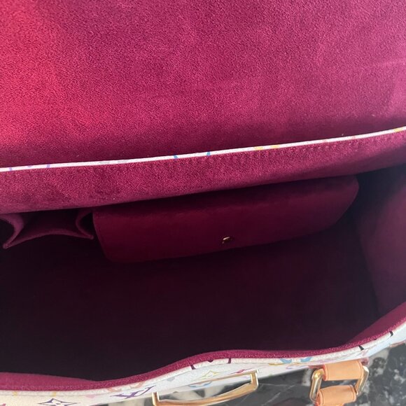 LV × Murakami White Multicolor “Audra” Satchel — Very Good, Gold Hardware - Picture 9 of 9